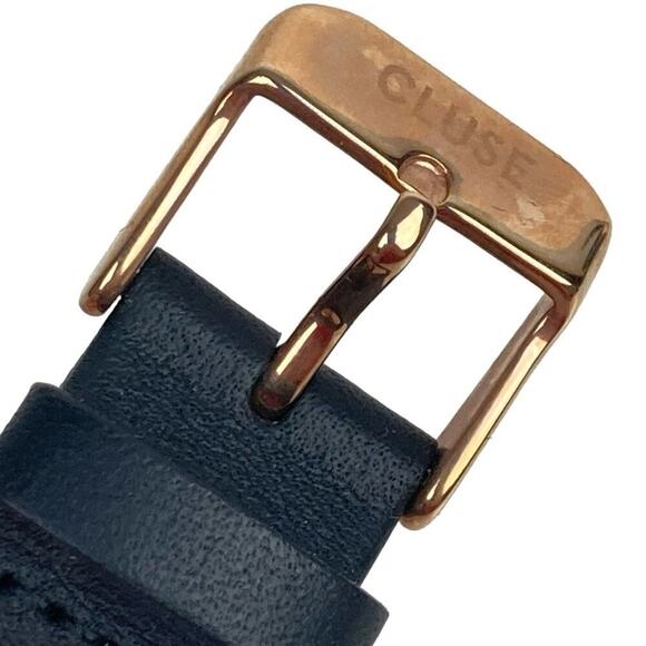 CLUSE Black Leather Rose Gold Plated Steel White Dial Watch - Picture 5 of 15